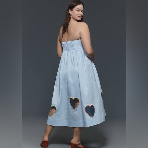 Mare Mare Strapless Cut-Out Hearts A-Line Midi Dress by Anthropologie - Picture 11 of 11